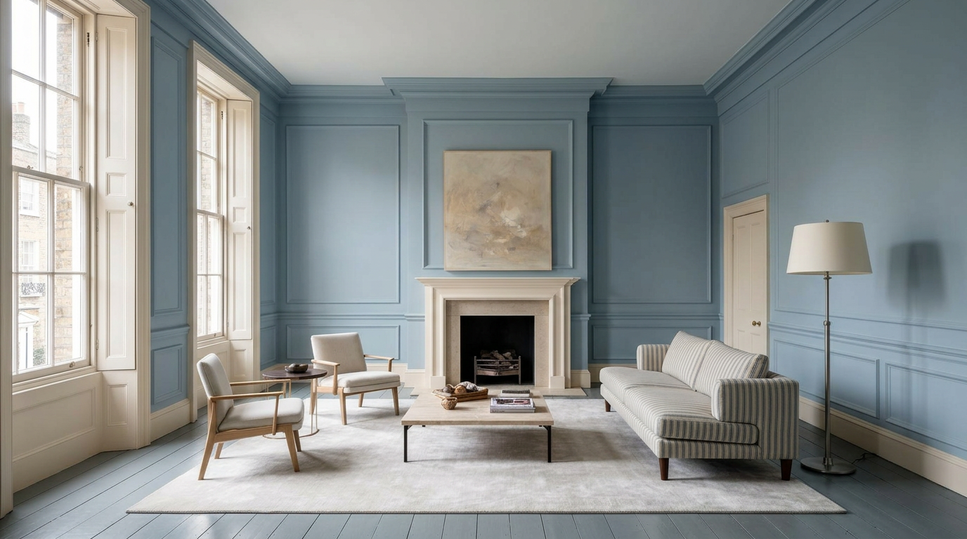 Islington Georgian applied to the same living room